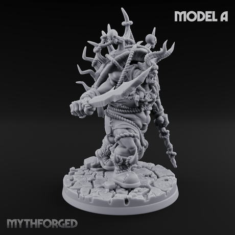 Horns Crowned Spellcasting Orc Shamen A Miniature for Dungeons and Dragons, Pathfinder or other TTRPGs