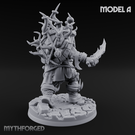 Horns Crowned Spellcasting Orc Shamen A Miniature for Dungeons and Dragons, Pathfinder or other TTRPGs