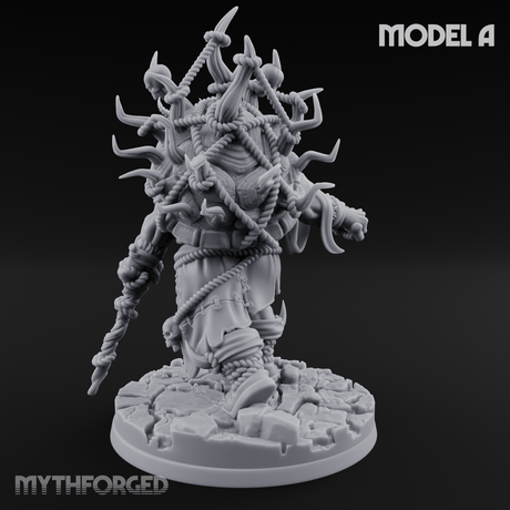 Horns Crowned Spellcasting Orc Shamen A Miniature for Dungeons and Dragons, Pathfinder or other TTRPGs