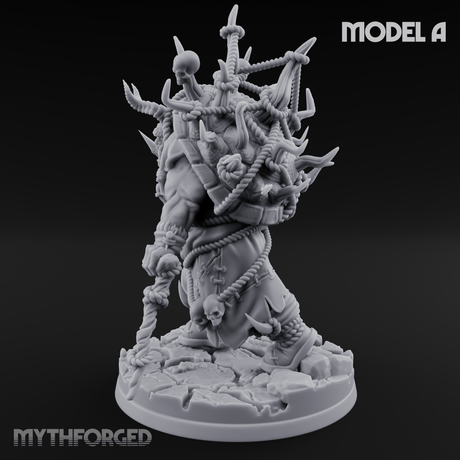 Horns Crowned Spellcasting Orc Shamen A Miniature for Dungeons and Dragons, Pathfinder or other TTRPGs