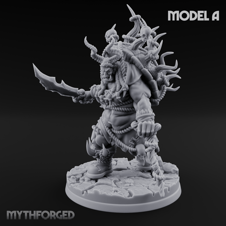 Horns Crowned Spellcasting Orc Shamen A Miniature for Dungeons and Dragons, Pathfinder or other TTRPGs