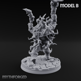 Horns Crowned Spellcasting Orc Shamen B Miniature for Dungeons and Dragons, Pathfinder or other TTRPGs