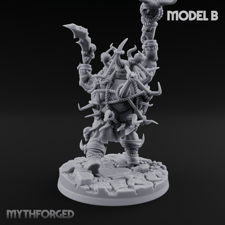 Horns Crowned Spellcasting Orc Shamen B Miniature for Dungeons and Dragons, Pathfinder or other TTRPGs