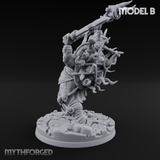 Horns Crowned Spellcasting Orc Shamen B Miniature for Dungeons and Dragons, Pathfinder or other TTRPGs