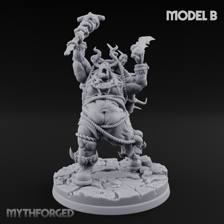 Horns Crowned Spellcasting Orc Shamen B Miniature for Dungeons and Dragons, Pathfinder or other TTRPGs