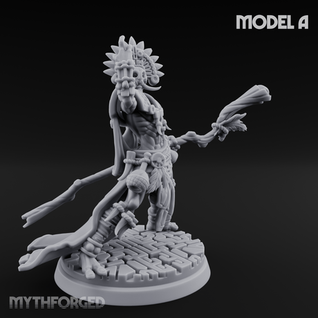Aztec Inspired Feathered Incantation Hobgoblin Shaman Miniature for Dungeons and Dragons, Pathfinder or other TTRPGs