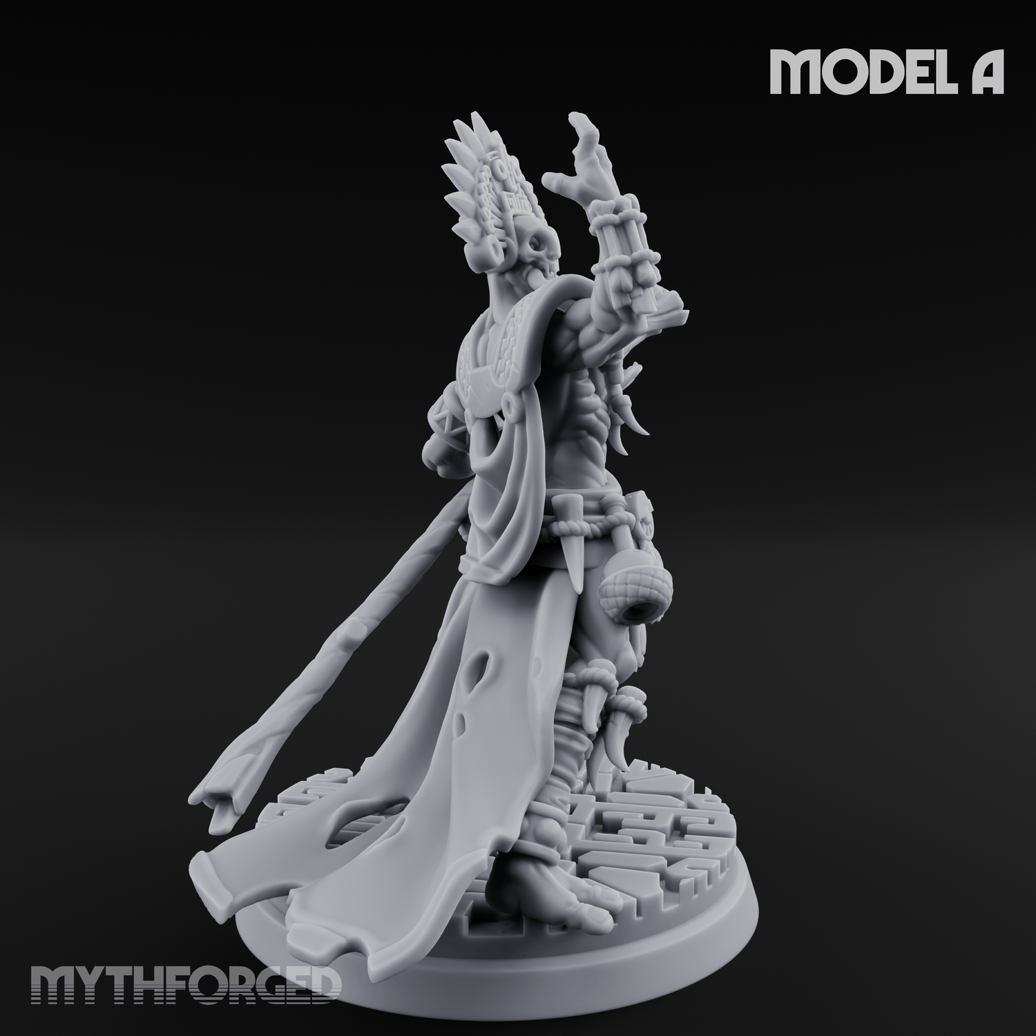 Aztec Inspired Feathered Incantation Hobgoblin Shaman A Miniature for Dungeons and Dragons, Pathfinder or other TTRPGs