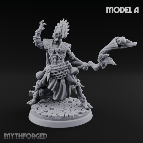 Aztec Inspired Feathered Incantation Hobgoblin Shaman A Miniature for Dungeons and Dragons, Pathfinder or other TTRPGs