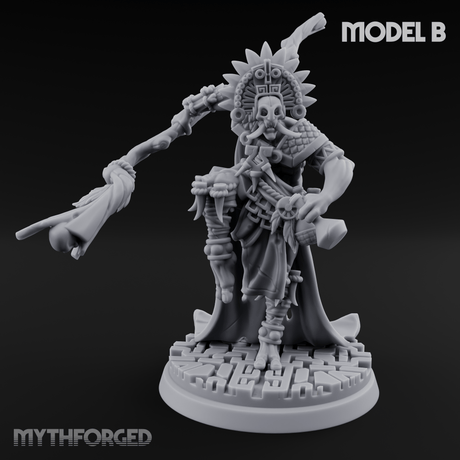 Aztec Inspired Feathered Incantation Hobgoblin Shaman B Miniature for Dungeons and Dragons, Pathfinder or other TTRPGs