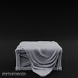 Sheet-Draped Wicker-Framed Covered Storage Crate Miniature for Dungeons and Dragons, Pathfinder or other TTRPGs