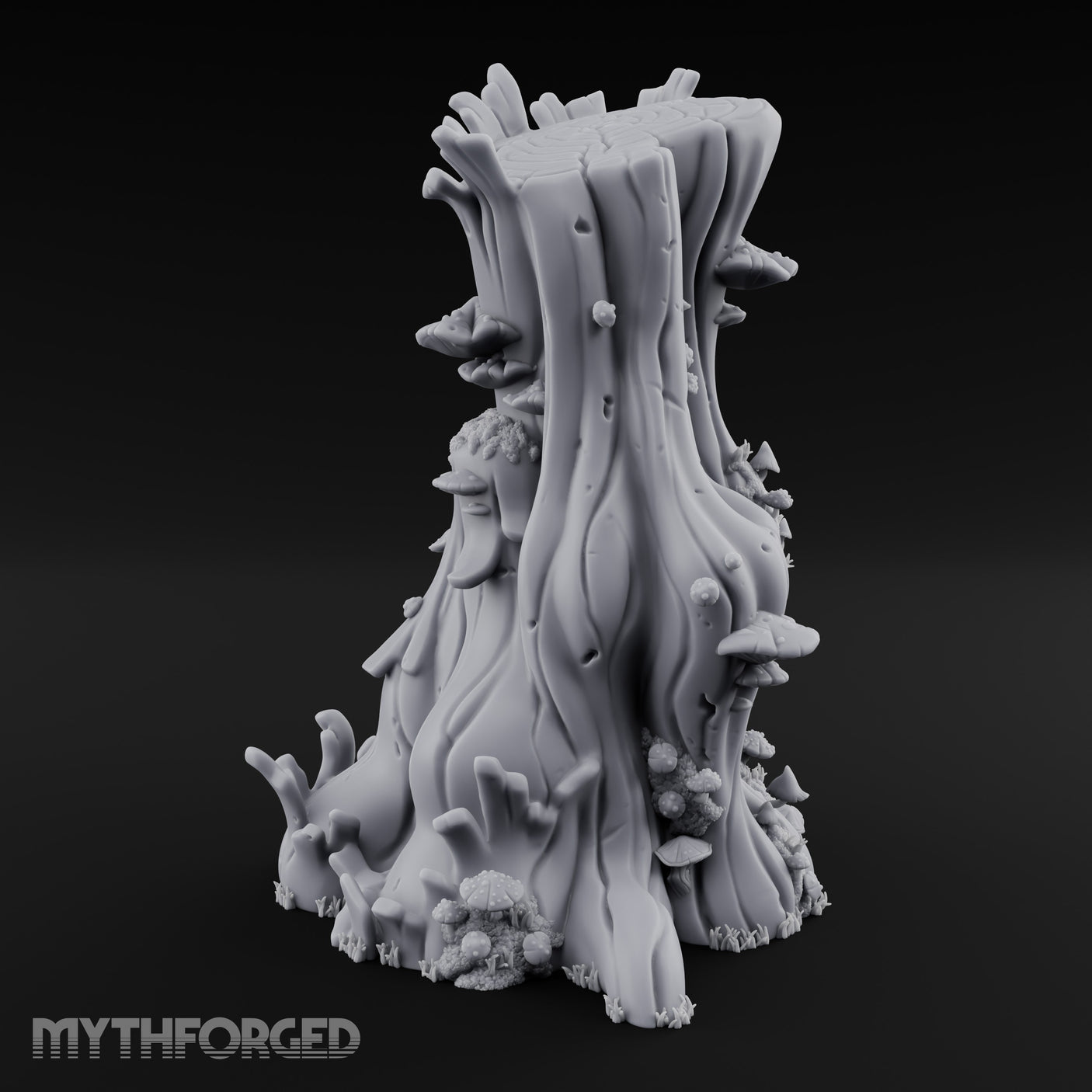 Shelf-Fungus Bracket-Clustered Tall Mushroom Forest Trunk Miniature for Dungeons and Dragons, Pathfinder or other TTRPGs