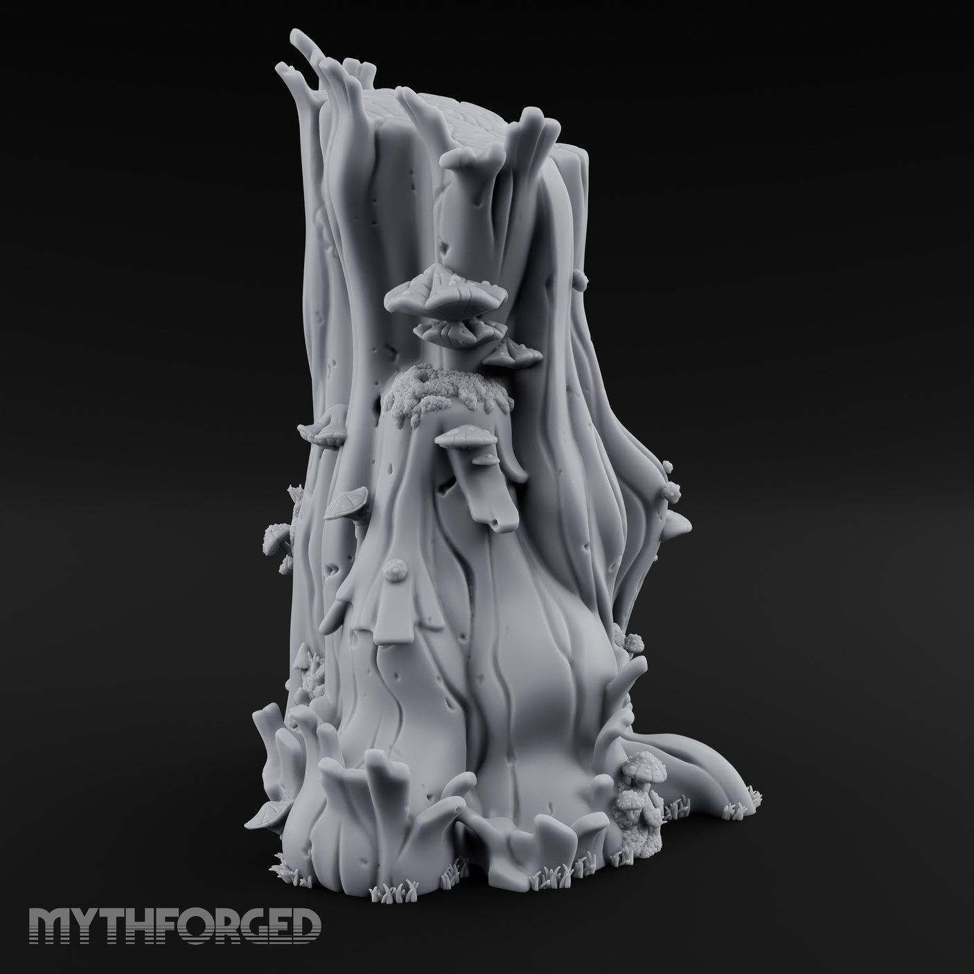 Shelf-Fungus Bracket-Clustered Tall Mushroom Forest Trunk Miniature for Dungeons and Dragons, Pathfinder or other TTRPGs