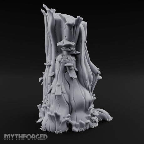 Shelf-Fungus Bracket-Clustered Tall Mushroom Forest Trunk Miniature for Dungeons and Dragons, Pathfinder or other TTRPGs