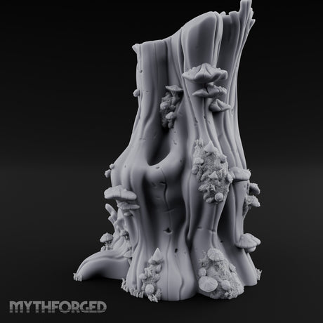 Shelf-Fungus Bracket-Clustered Tall Mushroom Forest Trunk Miniature for Dungeons and Dragons, Pathfinder or other TTRPGs