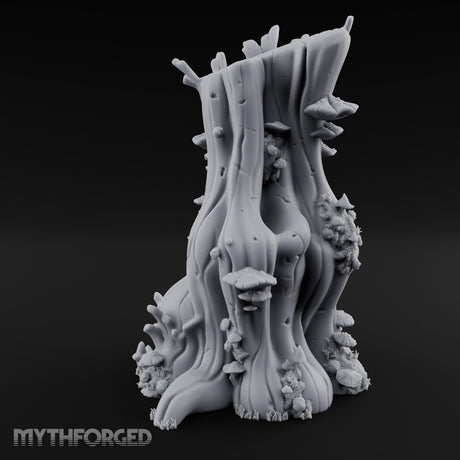 Shelf-Fungus Bracket-Clustered Tall Mushroom Forest Trunk Miniature for Dungeons and Dragons, Pathfinder or other TTRPGs