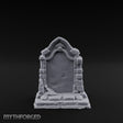Shell-Crowned Arch-Framed Gothic Gravestone Miniature for Dungeons and Dragons, Pathfinder or other TTRPGs