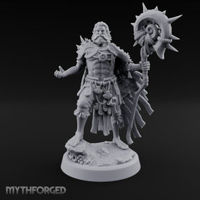Shell Mace Clutching Weer Shaman Miniature for Dungeons and Dragons, Pathfinder or other TTRPGs