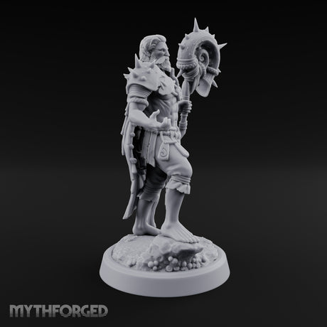 Shell Mace Clutching Weer Shaman Miniature for Dungeons and Dragons, Pathfinder or other TTRPGs