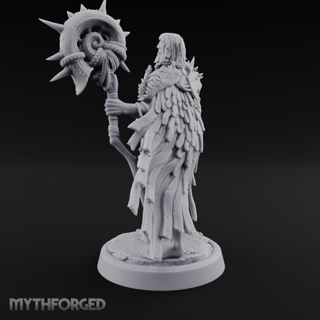 Shell Mace Clutching Weer Shaman Miniature for Dungeons and Dragons, Pathfinder or other TTRPGs