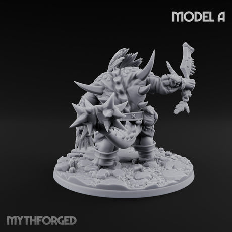 Shield And Flail Wielding Lizardfolk Warrior A Miniature for Dungeons and Dragons, Pathfinder or other TTRPGs