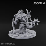 Shield And Flail Wielding Lizardfolk Warrior A Miniature for Dungeons and Dragons, Pathfinder or other TTRPGs