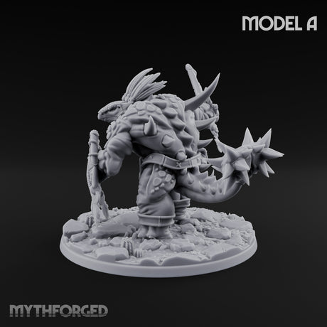 Shield And Flail Wielding Lizardfolk Warrior A Miniature for Dungeons and Dragons, Pathfinder or other TTRPGs