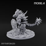 Shield And Flail Wielding Lizardfolk Warrior A Miniature for Dungeons and Dragons, Pathfinder or other TTRPGs