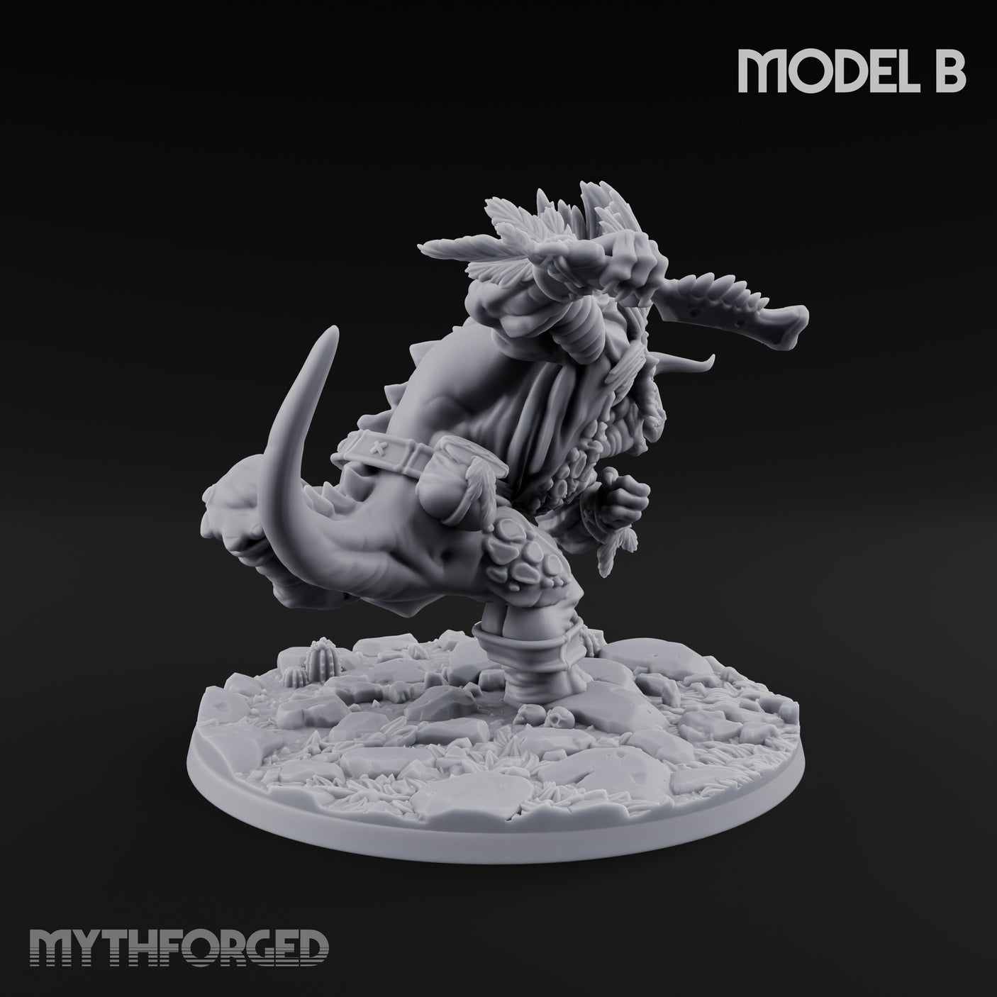 Shield And Flail Wielding Lizardfolk Warrior B Miniature for Dungeons and Dragons, Pathfinder or other TTRPGs