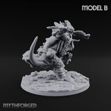 Shield And Flail Wielding Lizardfolk Warrior B Miniature for Dungeons and Dragons, Pathfinder or other TTRPGs