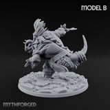 Shield And Flail Wielding Lizardfolk Warrior B Miniature for Dungeons and Dragons, Pathfinder or other TTRPGs