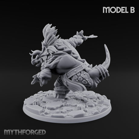 Shield And Flail Wielding Lizardfolk Warrior B Miniature for Dungeons and Dragons, Pathfinder or other TTRPGs
