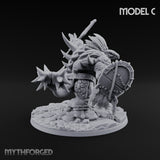Shield And Flail Wielding Lizardfolk Warrior C Miniature for Dungeons and Dragons, Pathfinder or other TTRPGs