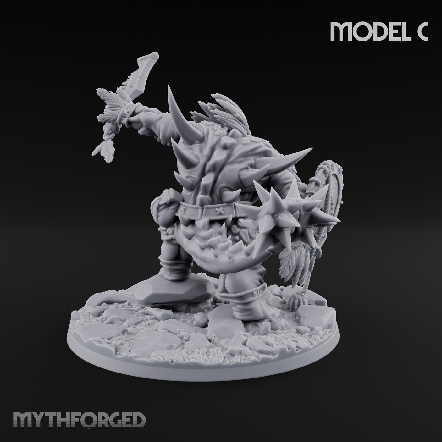 Shield And Flail Wielding Lizardfolk Warrior C Miniature for Dungeons and Dragons, Pathfinder or other TTRPGs