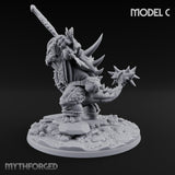 Shield And Flail Wielding Lizardfolk Warrior C Miniature for Dungeons and Dragons, Pathfinder or other TTRPGs