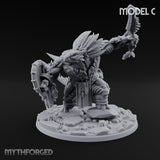 Shield And Flail Wielding Lizardfolk Warrior C Miniature for Dungeons and Dragons, Pathfinder or other TTRPGs