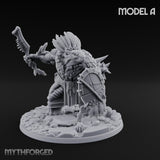Shield And Flail Wielding Lizardfolk Warriors Miniature for Dungeons and Dragons, Pathfinder or other TTRPGs