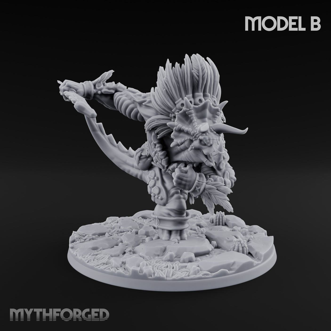 Shield And Flail Wielding Lizardfolk Warriors Miniature for Dungeons and Dragons, Pathfinder or other TTRPGs