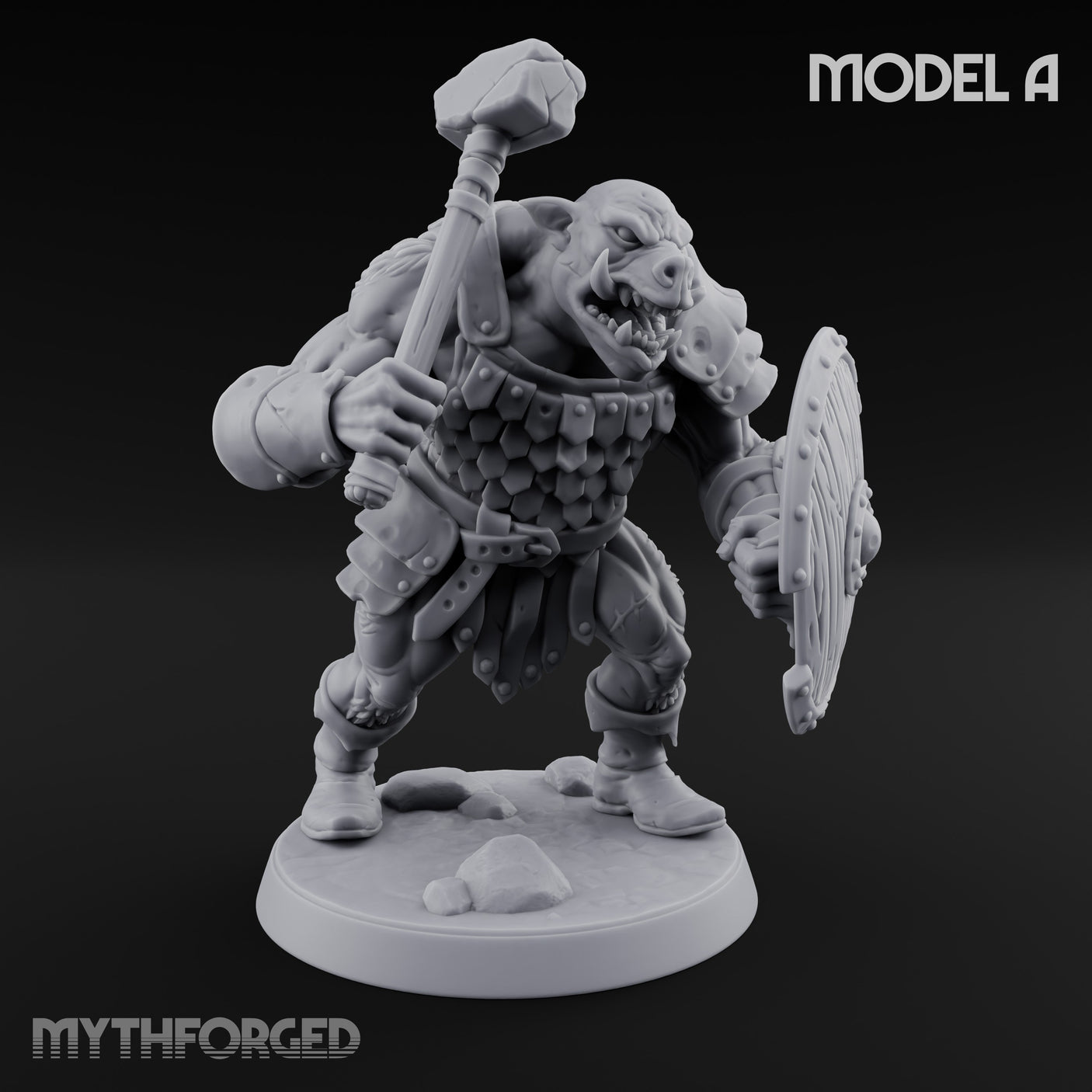Shield Bearing Warband Pig Orc Warrior A gallery 2