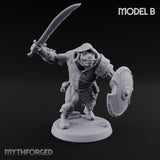 Shield Bearing Warband Pig Orc Warrior B Miniature for Dungeons and Dragons, Pathfinder or other TTRPGs