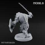 Shield Bearing Warband Pig Orc Warrior B Miniature for Dungeons and Dragons, Pathfinder or other TTRPGs