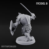 Shield Bearing Warband Pig Orc Warrior B Miniature for Dungeons and Dragons, Pathfinder or other TTRPGs
