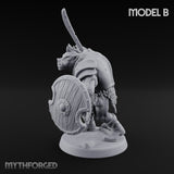 Shield Bearing Warband Pig Orc Warrior B Miniature for Dungeons and Dragons, Pathfinder or other TTRPGs