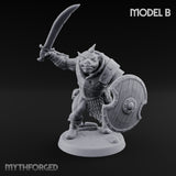Shield Bearing Warband Pig Orc Warrior B Miniature for Dungeons and Dragons, Pathfinder or other TTRPGs