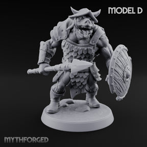 Shield Bearing Warband Pig Orc Warrior D Miniature for Dungeons and Dragons, Pathfinder or other TTRPGs