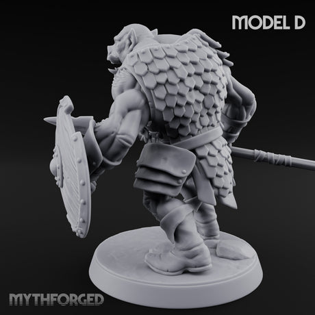 Shield Bearing Warband Pig Orc Warrior D Miniature for Dungeons and Dragons, Pathfinder or other TTRPGs