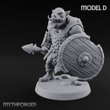Shield Bearing Warband Pig Orc Warrior D Miniature for Dungeons and Dragons, Pathfinder or other TTRPGs