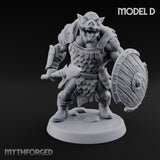 Shield Bearing Warband Pig Orc Warrior D Miniature for Dungeons and Dragons, Pathfinder or other TTRPGs