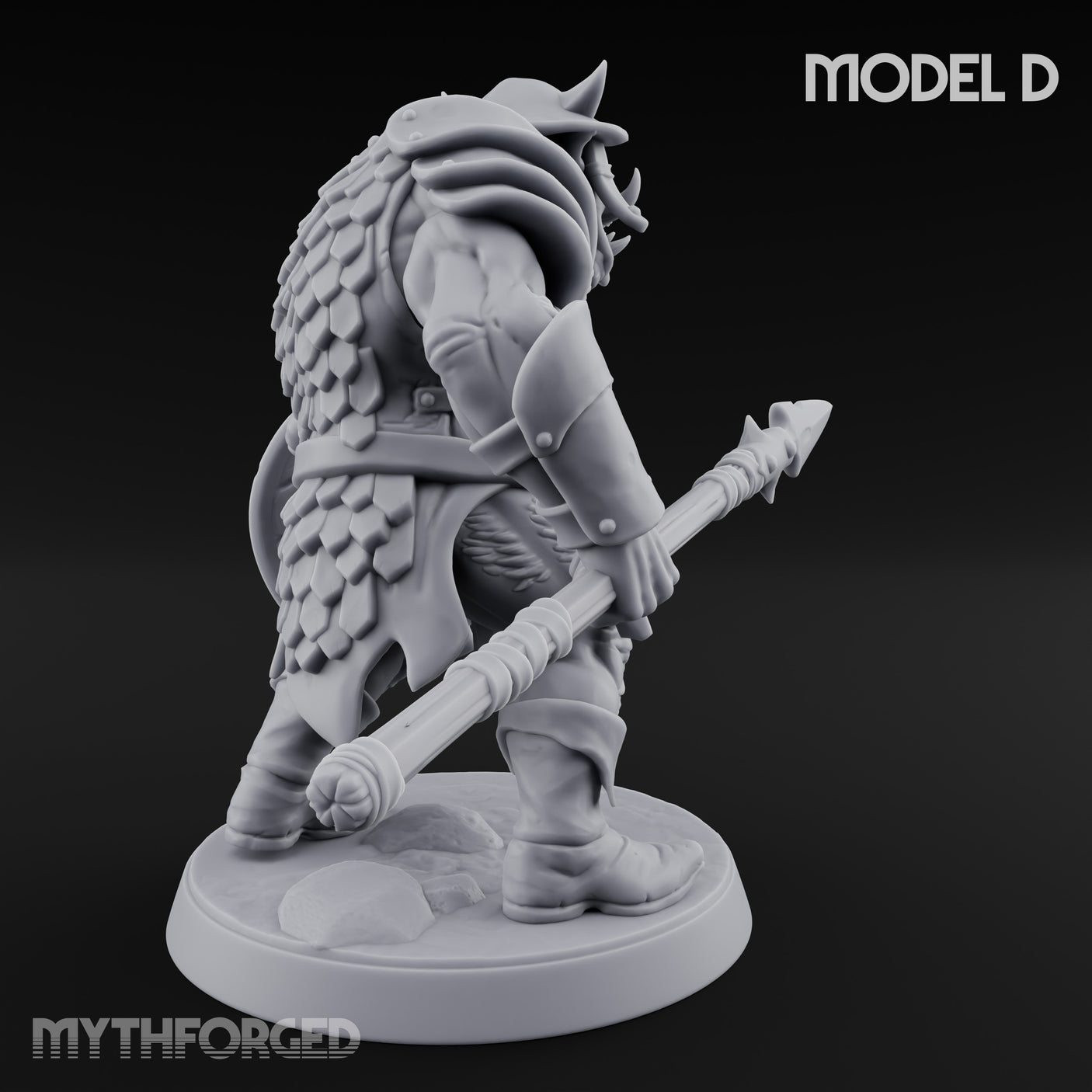 Shield Bearing Warband Pig Orc Warrior D Miniature for Dungeons and Dragons, Pathfinder or other TTRPGs