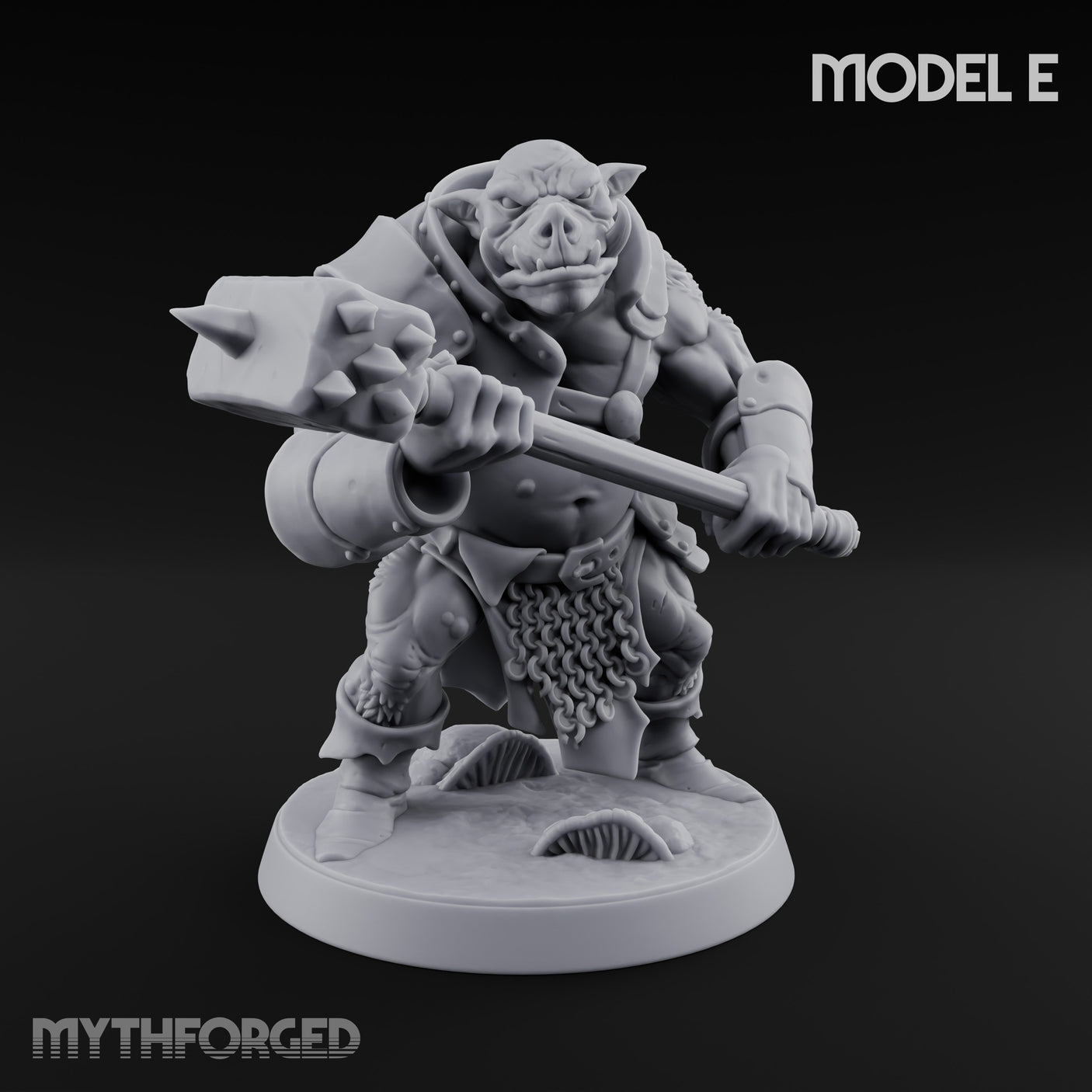 Shield Bearing Warband Pig Orc Warrior E gallery 2