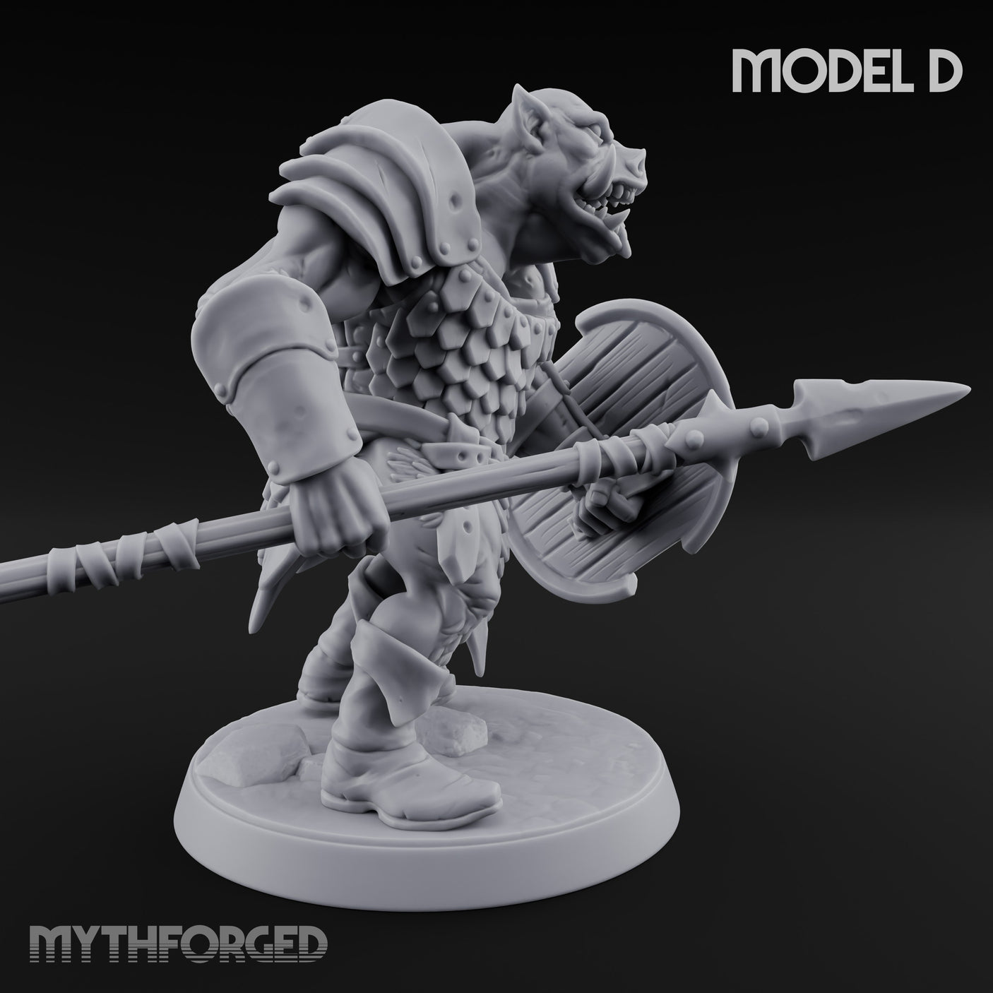Shield Bearing Warband Pig Orc Warriors — D gallery 2